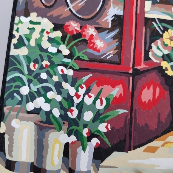 The Flower Shop Advanced Paint By Number 11×14 Finished Acrylic Painting Boarder - Picture 2 of 10